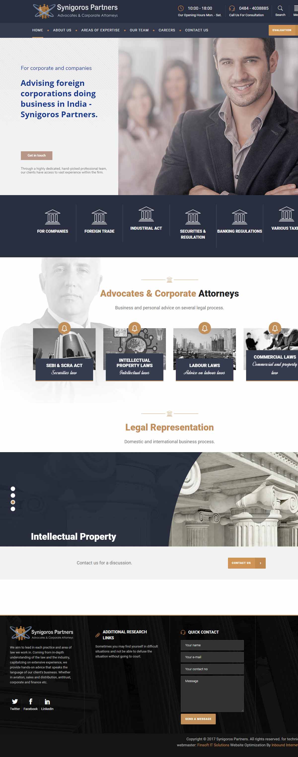 Advocates And Corporate Attorney Website Design For Synigoros Partners 